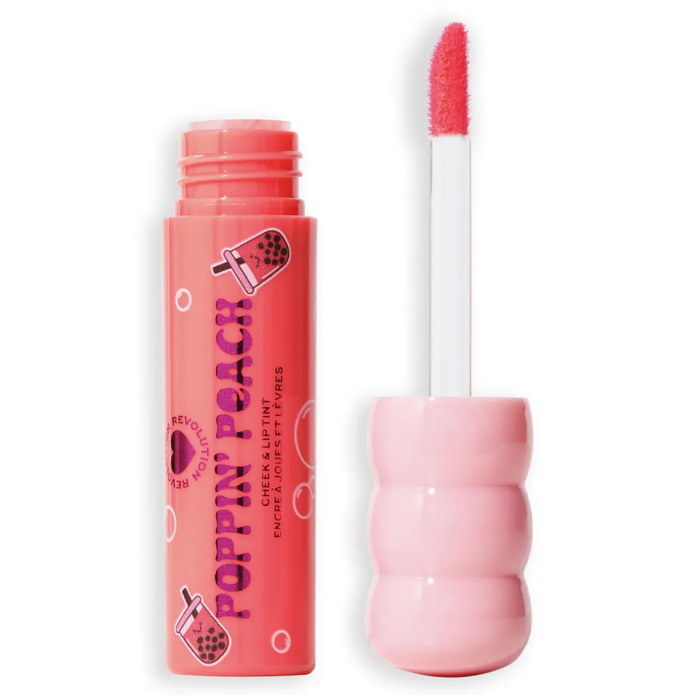 Revolution Beauty I Heart Revolution Bubble Tea Milky Blush + Lip Tint Poppin' Peach^ Lip Gloss|Blush