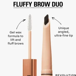 Revolution Beauty Makeup Revolution Fluffy Brow Filter Duo Medium Brown^ Brow Gel|Brow Pencil