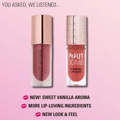 Revolution Beauty Revolution Pout Bomb Plumping Gloss Wild Mauve Pink NEW!^ Lip Gloss