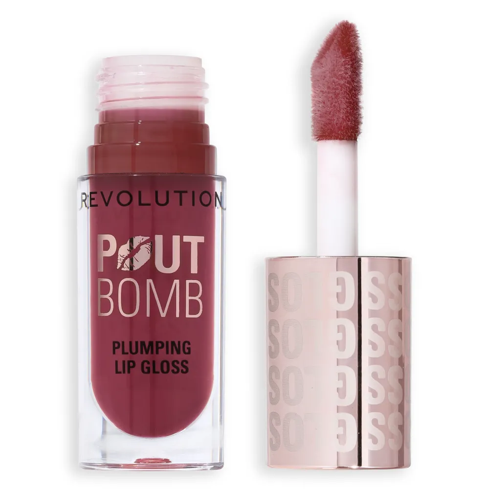 Revolution Beauty Revolution Pout Bomb Plumping Gloss Rosewood Rose Pink NEW!^ Lip Gloss