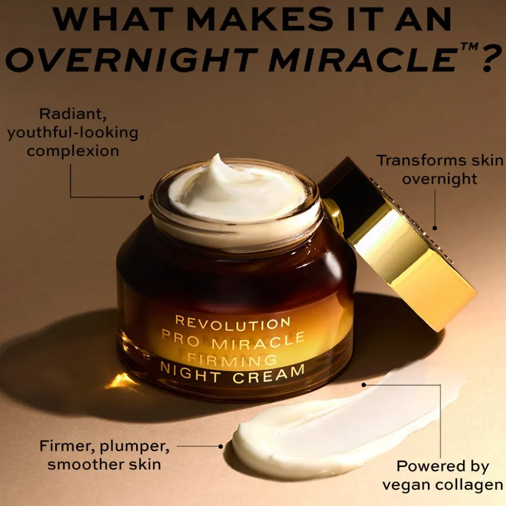 Revolution Beauty Revolution Pro Miracle Vegan Collagen Firming Night Cream^ Squalane|Tremella Mushroom