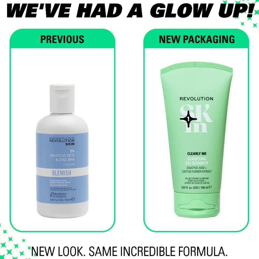 Revolution Beauty Revolution Skin Clearly Me 2% Salicylic Acid Clarifying Cleansing Gel 150ml^ Salicylic Acid|Dark Spots & Hyperpigmentation