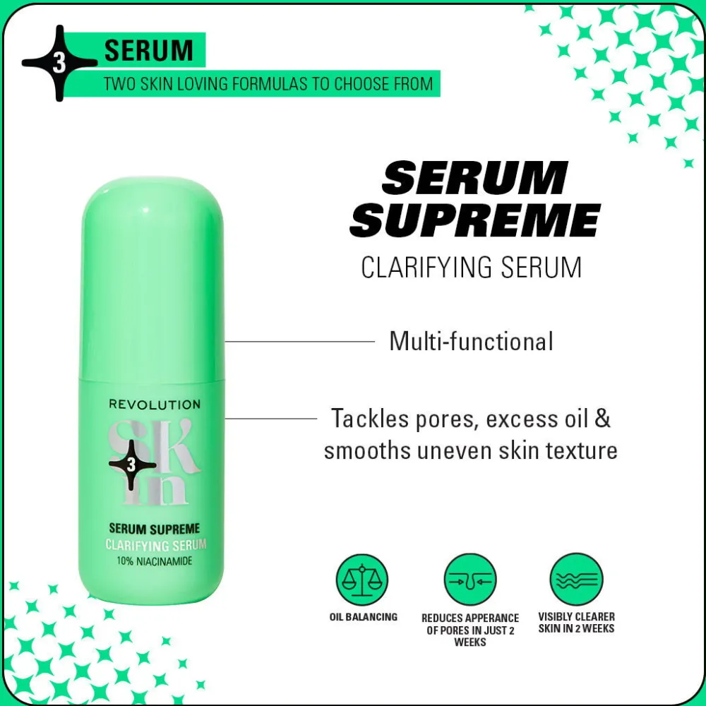 Revolution Beauty Revolution Skin Serum Supreme 10% Niacinamide Serum Clarifying Serum 30ml^ Niacinamide|Dark Spots & Hyperpigmentation